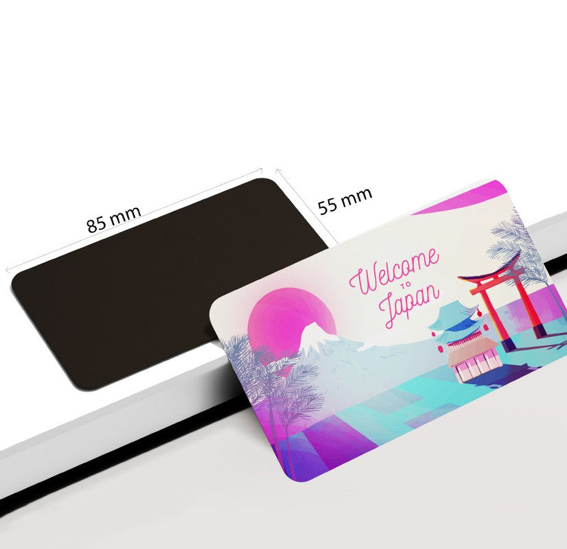 dhcrafts Rectangular Rubber Fridge Magnet / Magnetic Card Multicolor Japan D7 Design Pack of 1 (8.6cm x 5.4cm)